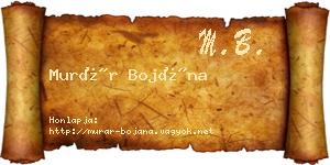 Murár Bojána névjegykártya